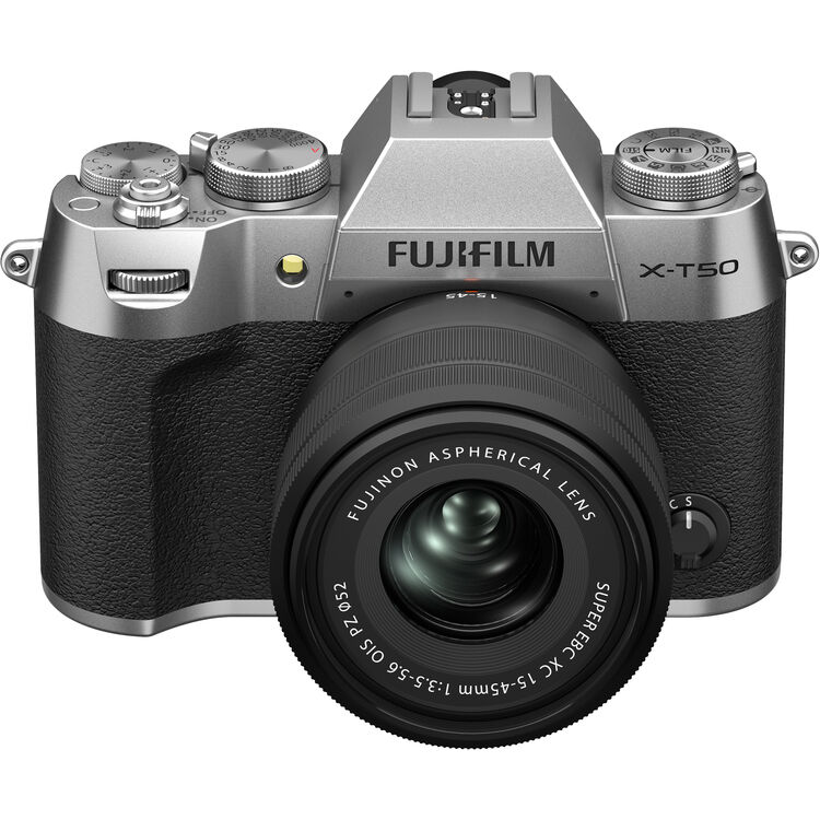 FUJIFILM X-T50 Mirrorless Camera with XC 15-45mm f/3.5-5.6 Lens (Silver)