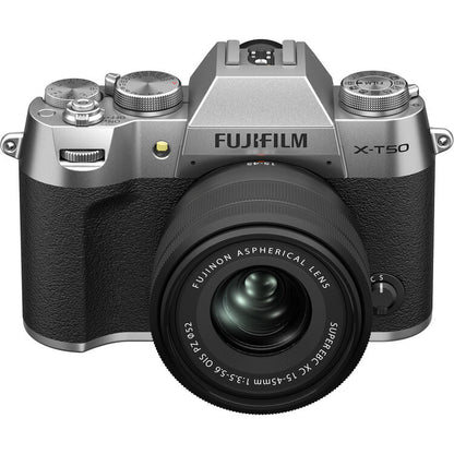 FUJIFILM X-T50 Mirrorless Camera with XC 15-45mm f/3.5-5.6 Lens (Silver)